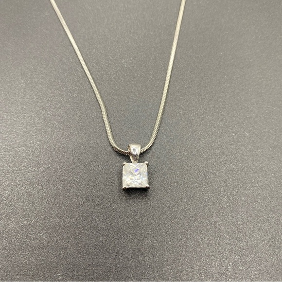 Signed RSE 925 Robert Seemann Danish Designer CZ Crystal Pendant Necklace 18" - Picture 6 of 7